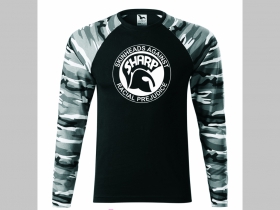 Sharp Skinheads pánske tričko (nie mikina!!) s dlhými rukávmi vo farbe " metro " čiernobiely maskáč gramáž 160 g/m2 materiál 100%bavlna